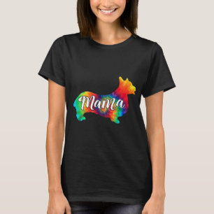 Niedlich Corgi Psychedelic Art Hippy Dog Mama T-Shirt