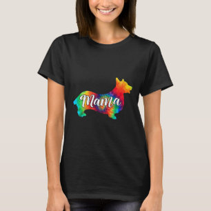 Niedlich Corgi Psychedelic Art Hippy Dog Mama T-Shirt