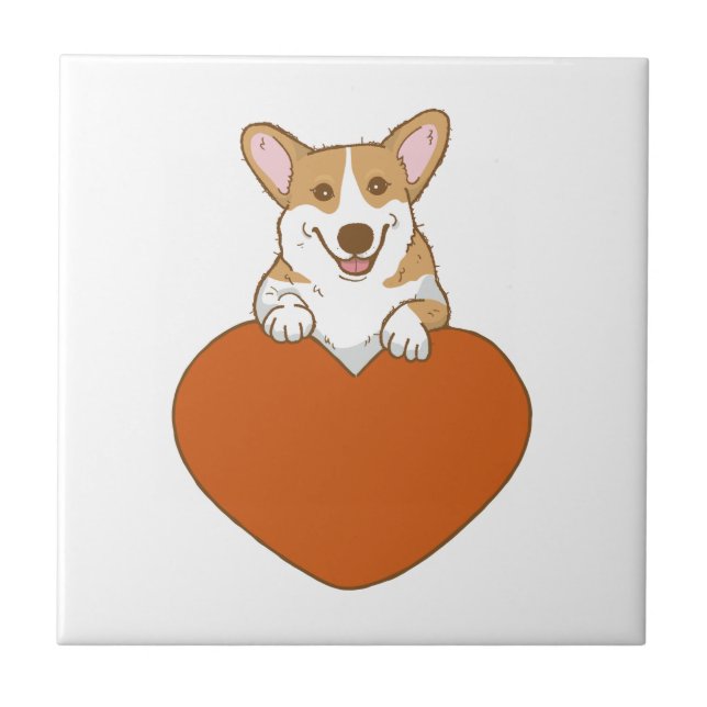 Niedlich Corgi Puppy Dog Fliese (Vorderseite)