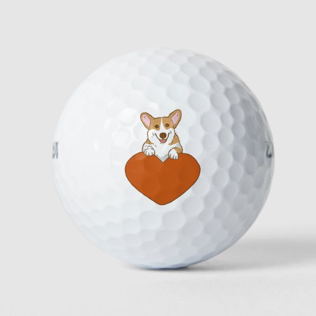 Niedlich Corgi Puppy Dog Golfball (Vorderseite)