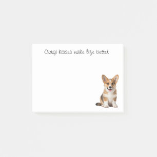 Niedlich Corgi Puppy Dog Kisses Funny Cardigan Cor Post-it Klebezettel