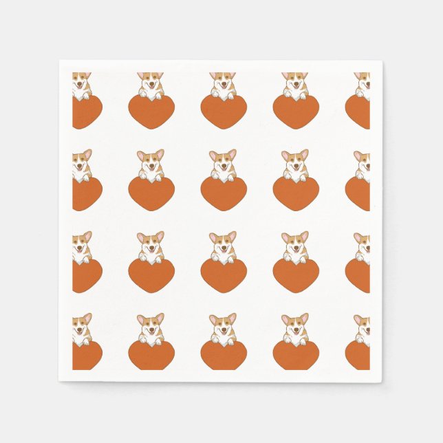 Niedlich Corgi Puppy Dog Serviette (Vorderseite)