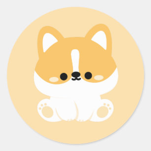 Niedlich Corgi Runder Aufkleber
