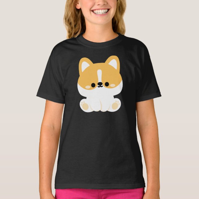 Niedlich Corgi T-Shirt (Vorderseite)