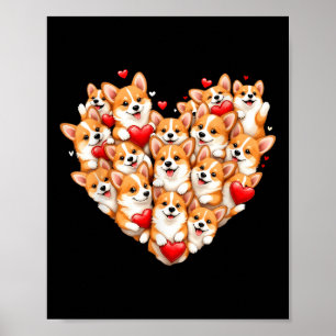 Niedlich Corgi Valentine Herz Valentinstag Corgi G Poster