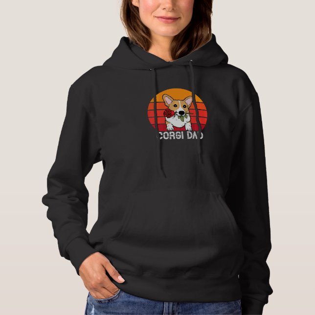 Niedlich Corgi Vater Hoodie (Vorderseite)