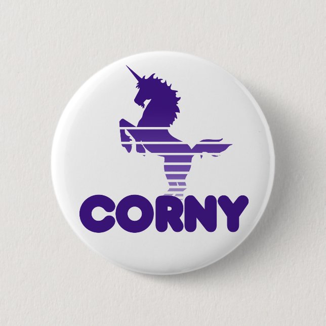 Niedlich Corny Unicorn Button (Vorderseite)