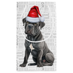 Niedlich Corso Christmas Dog Holiday Woof Word Art Kleine Geschenktüte