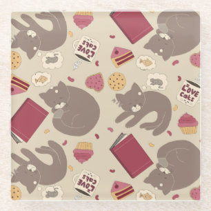 Niedlich Cosy Cat Lovers Collage Glasuntersetzer