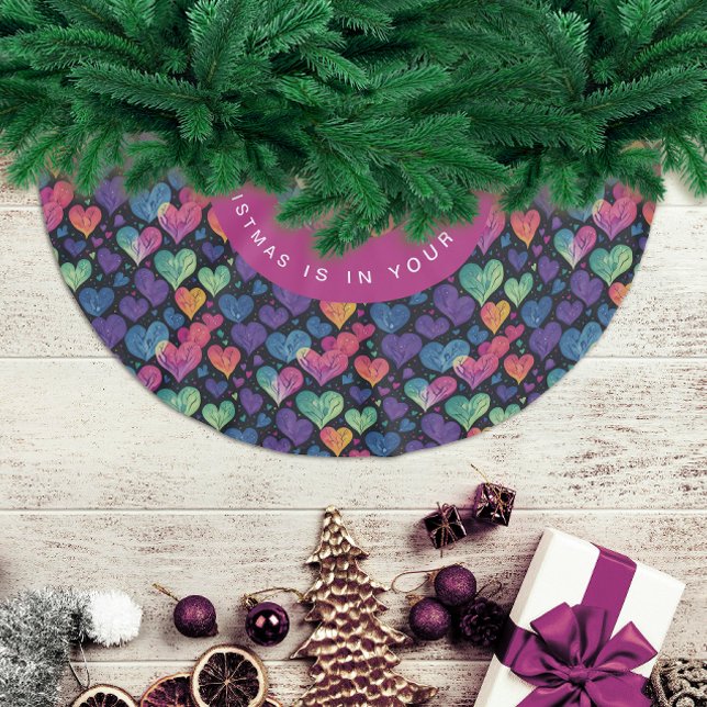 Niedlich Cosy Colorful Herzlich Willkommen Polyester Weihnachtsbaumdecke (Von Creator hochgeladen)