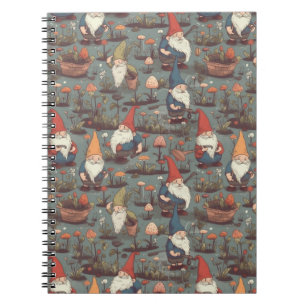 Niedlich CotgageCore Gnome Garden Spiral Notebook Notizblock
