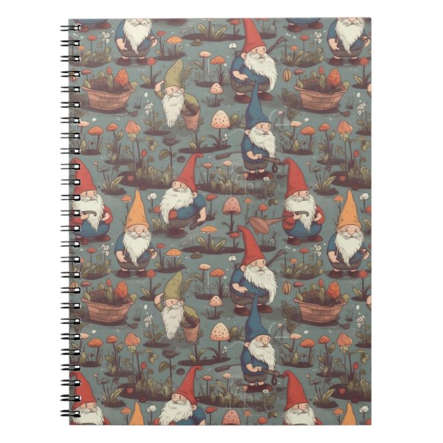 Niedlich CotgageCore Gnome Garden Spiral Notebook Notizblock (Vorderseite)