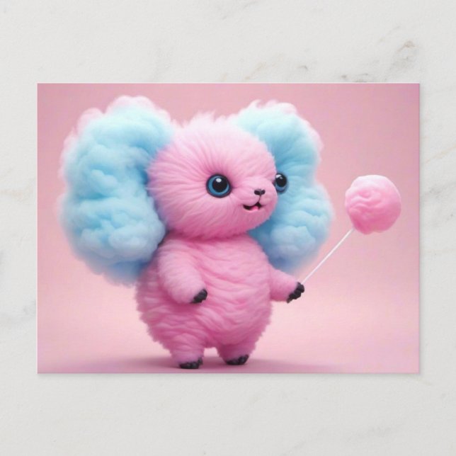 Niedlich Cotton Candy Critter Postkarte (Vorderseite)