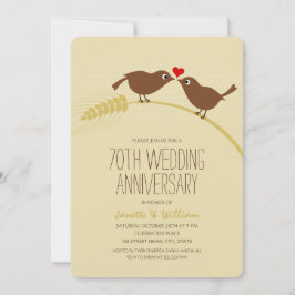 Niedlich Country Love Birds 70. Hochzeitstag Einladung