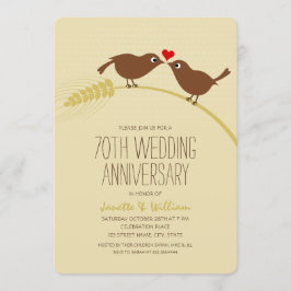 Niedlich Country Love Birds 70. Hochzeitstag Einladung