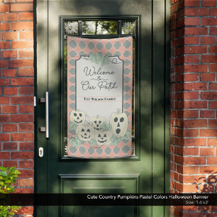 Niedlich Country Pumpkins Pastel Colors Halloween Banner