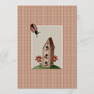 Niedlich Country Red Gingham Karos Babydusche Einladung