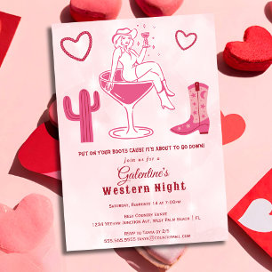 Niedlich Country Western Cowgirl Galentine's Day Einladung