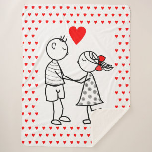 Niedlich Couple Sherpa Blanket Sherpadecke