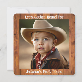 Niedlich Cowboy First Rodeo Geburtstag Einladung