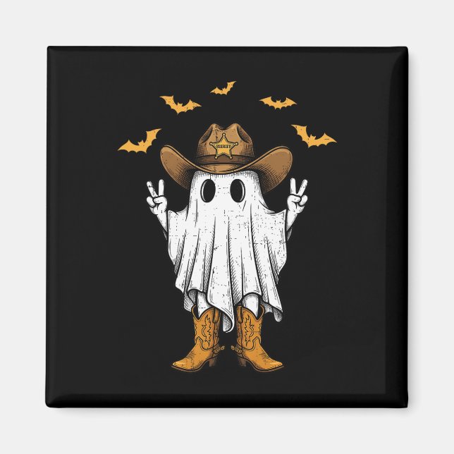 Niedlich Cowboy Ghost Sheriff Peace Funny Hallowee Magnet (Vorne)