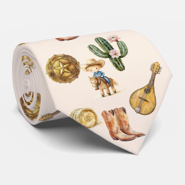Niedlich Cowboy Neck Tie Krawatte (Gerollt)