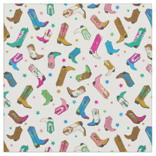 Niedlich Cowgirl Boot Fabric Stoff