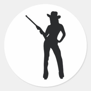 niedlich Cowgirl Runder Aufkleber