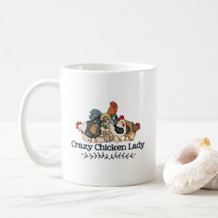 Niedlich Crazy Chicken Lady Kaffeetasse