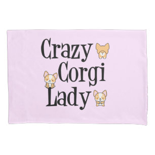 Niedlich Crazy Corgi Lady Pink Kissenbezug