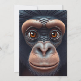 Niedlich Crazy Funny Chimpanzee Anime Portrait Feiertagskarte