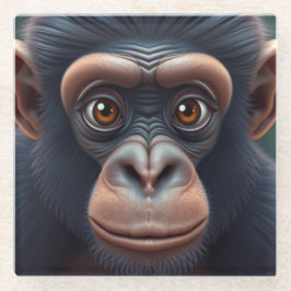 Niedlich Crazy Funny Chimpanzee Anime Portrait Glasuntersetzer