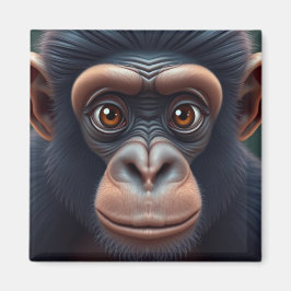 Niedlich Crazy Funny Chimpanzee Anime Portrait Magnet