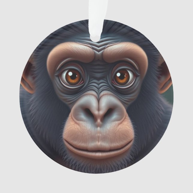Niedlich Crazy Funny Chimpanzee Anime Portrait Ornament (Vorderseite)