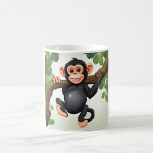 Niedlich Crazy Funny Chimpanzee Cartoon Kaffeetasse
