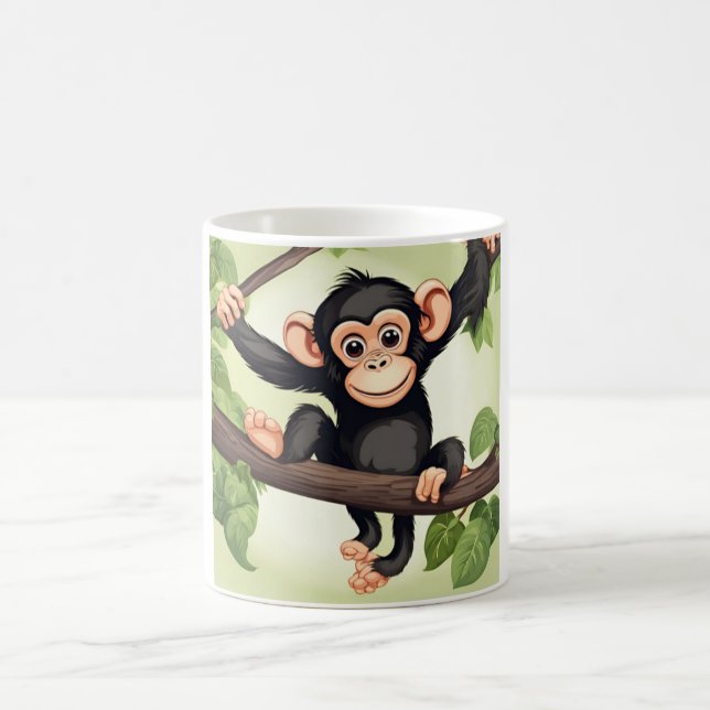 Niedlich Crazy Funny Chimpanzee Cartoon Kaffeetasse (Mittel)