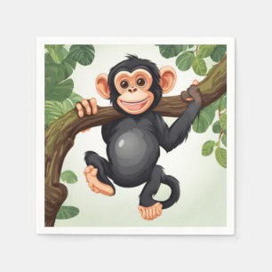 Niedlich Crazy Funny Chimpanzee Cartoon Serviette