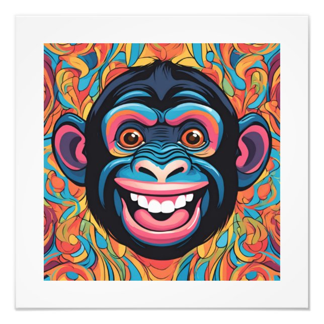 Niedlich Crazy Funny Chimpanzee Fotodruck (Vorne)