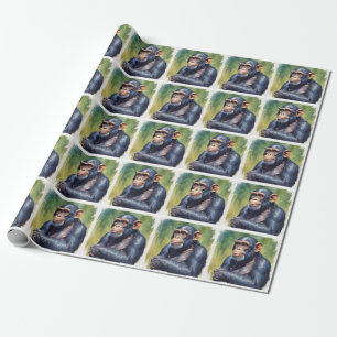 Niedlich Crazy Funny Chimpanzee Geschenkpapier