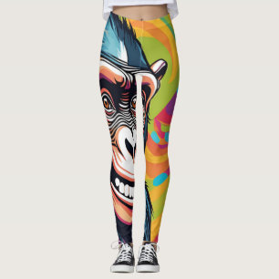 Niedlich Crazy Funny Chimpanzee Leggings