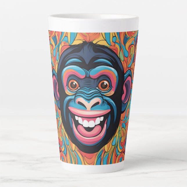Niedlich Crazy Funny Chimpanzee Milchtasse (Vorderseite)