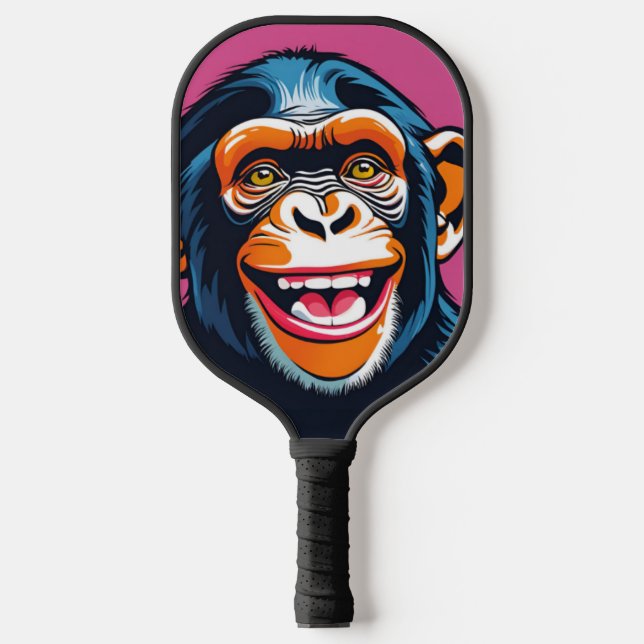 Niedlich Crazy Funny Chimpanzee Pickleball Schläger (Vorderseite)