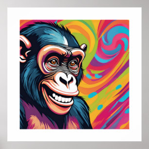 Niedlich Crazy Funny Chimpanzee Poster