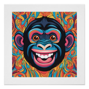 Niedlich Crazy Funny Chimpanzee Poster
