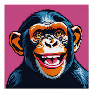 Niedlich Crazy Funny Chimpanzee Poster
