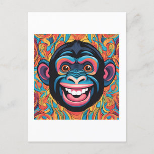 Niedlich Crazy Funny Chimpanzee Postkarte