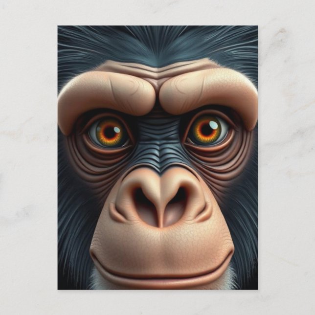 Niedlich Crazy Funny Chimpanzee Postkarte (Vorderseite)