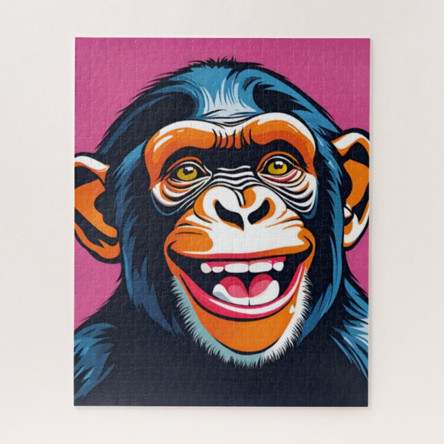 Niedlich Crazy Funny Chimpanzee Puzzle (Vertikal)