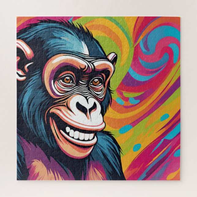 Niedlich Crazy Funny Chimpanzee Puzzle (Vertikal)