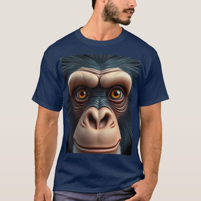 Niedlich Crazy Funny Chimpanzee T-Shirt (Vorderseite)